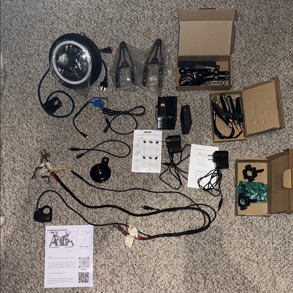 NEW Ev mod halo led headlight for super73 R with turn signals/ horn/ batteries - Picture 2 of 16